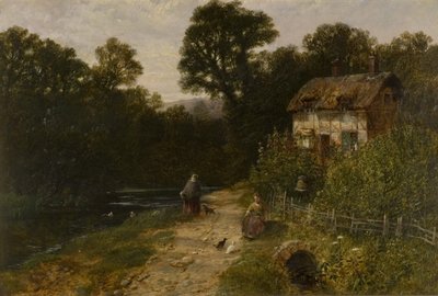 Landscape with Cottage and Figures by George Vicat Cole